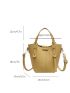 Litchi Embossed Bucket Bag Yellow Fashionable For Daily