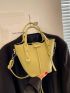 Litchi Embossed Bucket Bag Yellow Fashionable For Daily