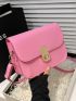 Mini Square Bag Pink Fashionable Turn Lock For Summer