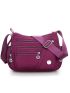 Fashion Multi-Panel Casual Shoulder Messenger Bag Fashion Nylon Crossbody Bag, Women's Solid Color Zipper Shoulder Purse With Multi Pockets