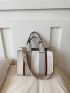 Small Top Handle Bag Letter Embossed Colorblock