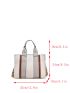 Small Top Handle Bag Letter Embossed Colorblock