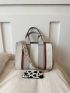 Small Top Handle Bag Letter Embossed Colorblock