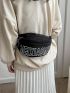 Letter Graphic Fanny Pack Medium Black Unisex