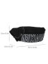 Letter Graphic Fanny Pack Medium Black Unisex