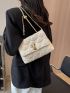 Rabbit Quilted Square Bag Flap Chain Strap