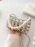 Mini Square Bag Faux Pearl & Beaded Design