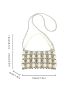 Mini Square Bag Faux Pearl & Beaded Design