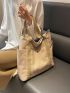 Colorblock Casual Shopper Bag Double Handle