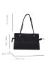 Minimalist Black Shoulder Tote Bag Double Handle