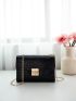 Mini Minimalist Crocodile Embossed Square Bag Chain Strap