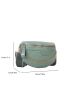 Mini Crocodile Embossed Fanny Pack Chain Decor Mint Green Fashionable For Daily