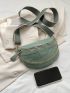 Mini Crocodile Embossed Fanny Pack Chain Decor Mint Green Fashionable For Daily