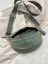 Mini Crocodile Embossed Fanny Pack Chain Decor Mint Green Fashionable For Daily