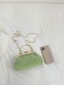 Minimalist Ruched Bag Kiss Lock Green