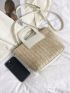 Vacation Straw Bag Double Handle Paper For Summer