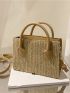 Small Straw Bag Vacation Double Handle Paper For Summer