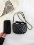Mini Satchel Bag Fashionable Argyle Quilted Chain For Daily Life