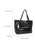 Letter Graphic Shoulder Tote Bag PU