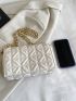 Small Square Bag Fashionable Quilted Detail Flap Chain PU For Daily Life