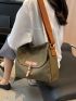 Buckle Decor Messenger Bag Flap Casual Style For Daily Life