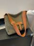 Buckle Decor Messenger Bag Flap Casual Style For Daily Life