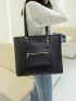 Minimalist Shoulder Tote Bag Medium Black Elegant