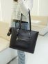 Minimalist Shoulder Tote Bag Medium Black Elegant