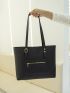 Minimalist Shoulder Tote Bag Medium Black Elegant