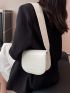 Letter Graphic Saddle Bag Mini Adjustable Wide Strap White