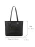 Minimalist Shoulder Tote Bag Medium Black Elegant