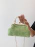 Minimalist Ruched Bag Kiss Lock Green