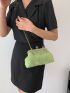 Minimalist Ruched Bag Kiss Lock Green