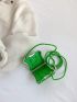 Mini Box Bag Geometric Embossed Green