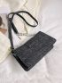 Minimalist Square Bag Small Metal Decor Black