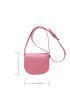 Letter Graphic Saddle Bag Mini Adjustable Wide Strap Pink