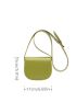 Letter Graphic Saddle Bag Mini Adjustable Wide Strap Green