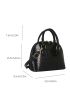 Small Crocodile Embossed Dome Bag Black Elegant Double Handle For Daily