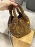 Mini Bucket Bag Rhinestone Decor Glamorous For Party, Perfect Bride Purse For Wedding, Prom & Party Events