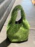 Mini Evening Bag Rhinestone Decor Glamorous Green