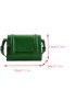 Mini Flap Square Bag Letter Embossed Solid Green