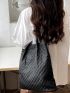 Minimalist Shoulder Tote Bag Quilted Pattern Nylon