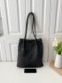 Minimalist Shoulder Tote Bag Quilted Pattern Nylon