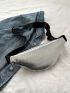 Large Fanny Pack Crocodile Embossed Metallic Funky