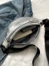 Large Fanny Pack Crocodile Embossed Metallic Funky