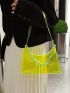 New Fashion Universal Everything Summer Transparent PVC Chain One-Shoulder Baguette Bag Women's Bag