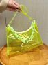 New Fashion Universal Everything Summer Transparent PVC Chain One-Shoulder Baguette Bag Women's Bag