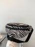 Medium Fanny Pack Zebra Striped Pattern PU