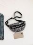 Medium Fanny Pack Zebra Striped Pattern PU