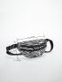 Medium Fanny Pack Zebra Striped Pattern PU